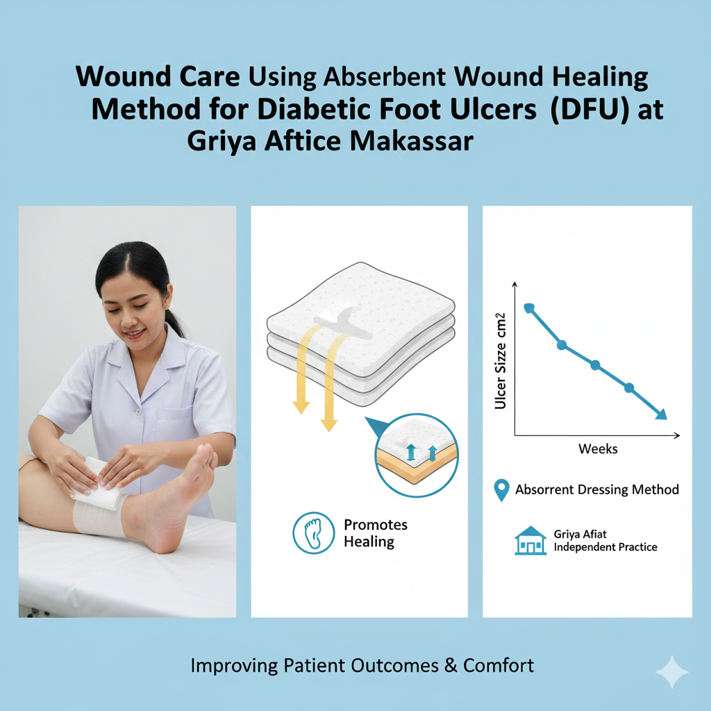 Wound Care Using the Absorbent Wound Healing Method for Diabetic Foot Ulcers (DFU) at the Griya Afiat Independent Practice, Makassar